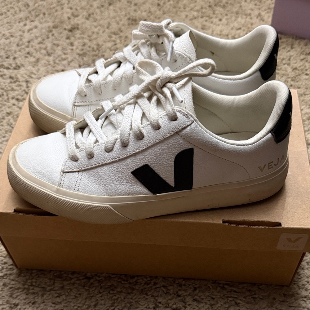 Veja Campo Sneakers in White and Black